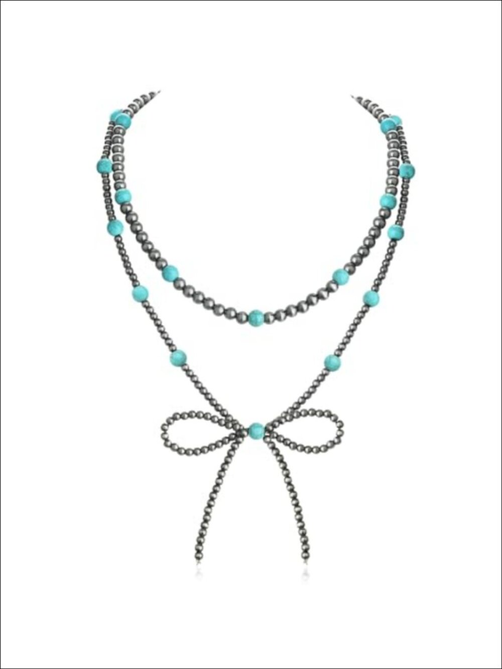 Navajo Pearl Bow Necklace Faux Pearl Western Jewelry for Women